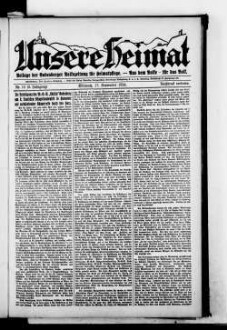 Unsere Heimat : Beilage der Godesberger Volkszeitung für Heimatpflege : Aus dem Volke - für das Volk