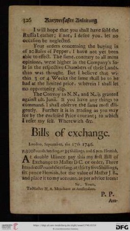 Bills of exchange