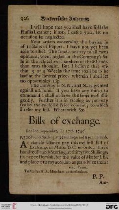 Bills of exchange
