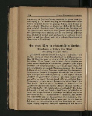 Ein neuer Weg zu phantastischem Umsturz