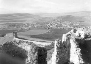 Spiš. Blick von der Zipser Burg (Spišský hrad) über Spišské Podhradie zum Zipser Kapitel