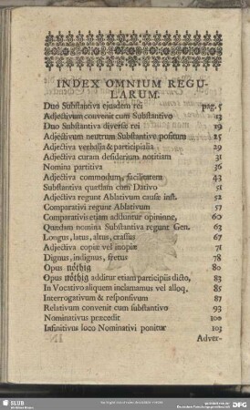 Index Omnium Regularum