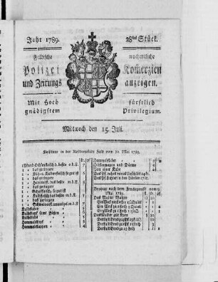 28tes Stück., Ausgabe vom 15. Juli 1789