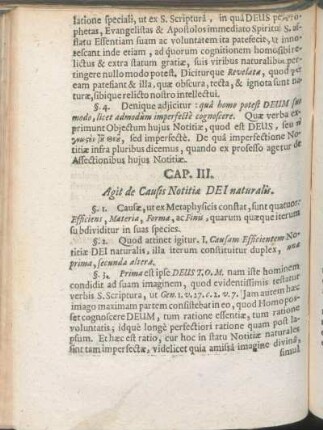 Cap. III. Agit de Causis Notitiæ Dei naturalis.