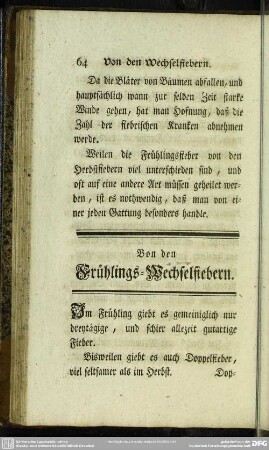 Von den Frühlings-Wechselfiebern