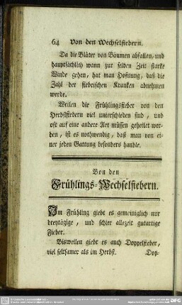 Von den Frühlings-Wechselfiebern