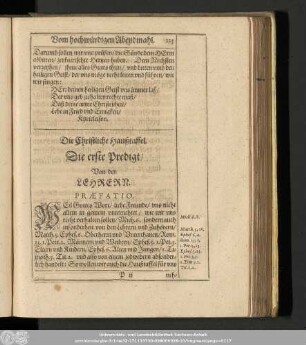 Die Christliche Haußtaffel. Die erste Predigt/ Von den Lehrern.