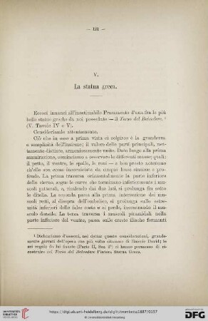 V. La statua greca