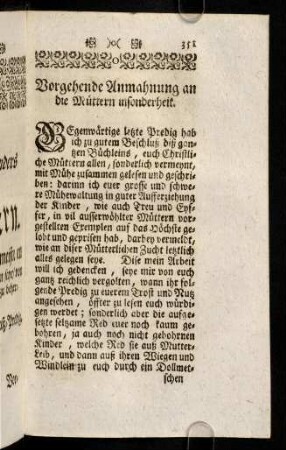 351-352, Vorgehende Anmahnung an die ...