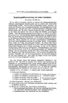 Begabungsdifferenzierung im ersten Schuljahr