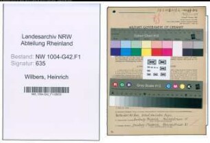 Entnazifizierung Heinrich Wilbers , geb. 17.06.1910 (Arbeiter)