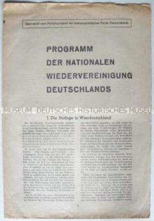 Programmatische Schrift der KPD zur deutschen Frage