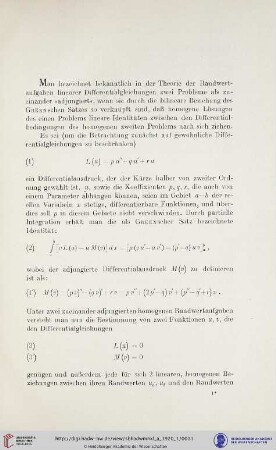 Bemerkung über die Lösungszahl zueinander adjungierter Randwertaufgaben bei linearen Differentialgleichungen