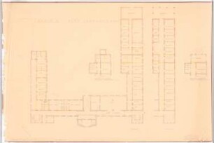 Rittberg Krankenhaus, Berlin-Lichterfelde Um- und Neubau: Grundriss Erdgeschoss, 1. Obergeschoss 1:100