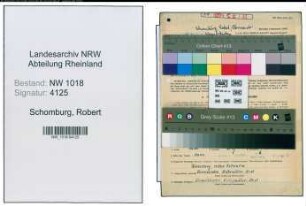 Entnazifizierung Robert Schomburg , geb. 30.05.1889 (Werkmeister)