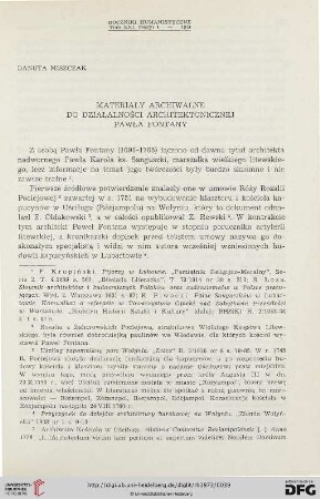 21: Materiały archiwalne do działalności architektonicznej Pawła Fontanay