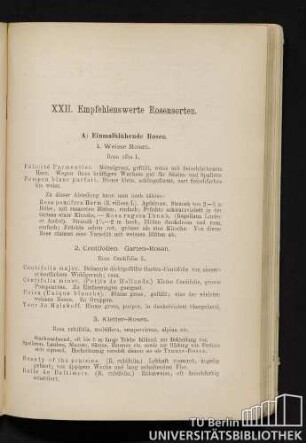XXII. Empfehlenswerte Rosensorten.