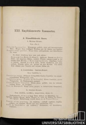 XXII. Empfehlenswerte Rosensorten.