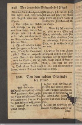 XXII. Von dem rechten Gebrauche des Lebens.