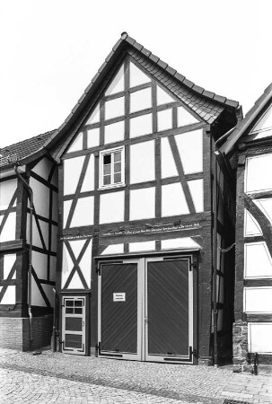 Wirtschaftsgebäude (Wirtschaftsgebäude, Fachwerk); Frankenberg, Dellbrücke 14