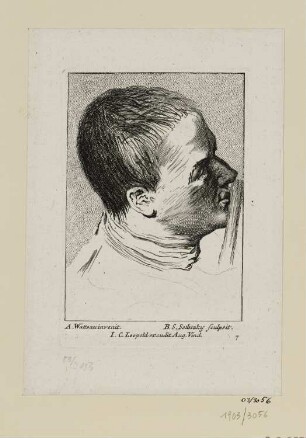 Jünglingskopf nach rechts im Profil aufblickend, Blatt 7 der Folge "Studien zu Charakterköpfen"