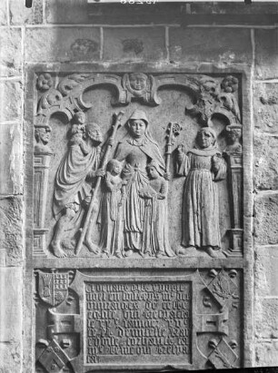 Grabtafel von Christoph Noel mit den Heiligen Christophorus und Franz von Assisi