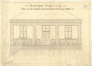 Billing, Hermann; Singen; Krankenhaus - Schlosserarbeiten: Gitter an den Liegehallen der Lungenkrankenabteilung (Ansicht)