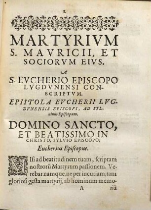 D. Mavricivs, Thebaeae Legionis Dvx Et Signifer : cum notis et notationibus