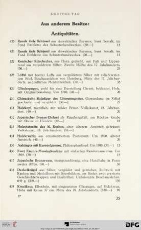 Antiquitäten (Nr. 425-448)