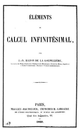 Éléments du calcul infinitésimal