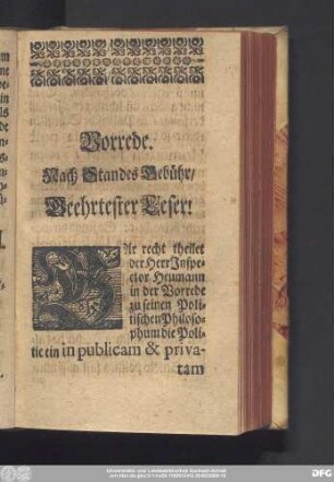 Vorrede. Nach Standes Gebühr, Geehrtester Leser!