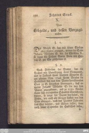 X. Von Erbgelde, und dessen Vorzugsrechte.