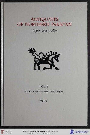 Band 1: Antiquities of Northern Pakistan: reports and studies: Rock inscriptions in the Indus Valley : Text
