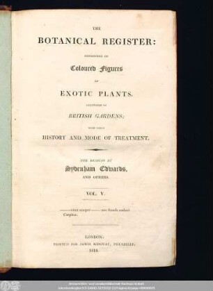 5: The Botanical register : consisting of coloured figures of exotic plants