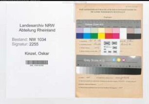 Entnazifizierung Oskar Kinzel , geb. 00.00.0000 (Verwaltungsinspektor)