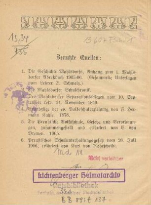 Benutzte Quellen