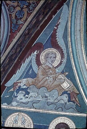 Christus in der Mandorla, umgeben von den Evangelistensymbolen, von Maria, Johannes dem Täufer und den Heiligen Augustinus und Patroklus