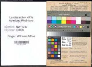 Entnazifizierung Wilhelm Arthur Finger , geb. 01.11.1891 (Kaufmaennischer Angestellter)
