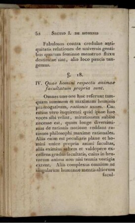 IV. Quae homini respectu animae facultatum propria sunt