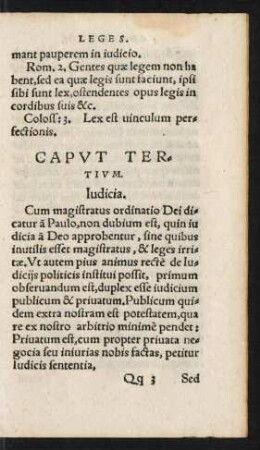 Caput Tertium. Iudicia.