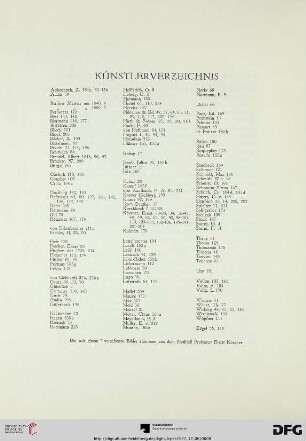Künstlerverzeichnis