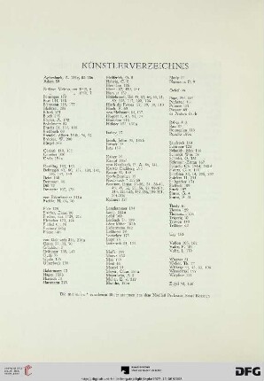 Künstlerverzeichnis