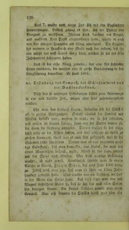 63. Erfindung des Compaß, des Schießpulvers und der Buchdruckerkunst