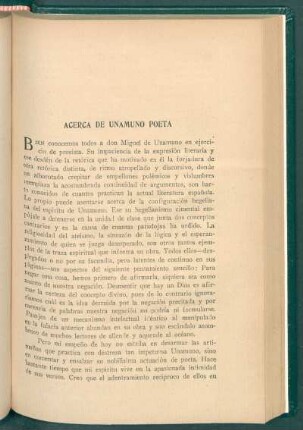 Acerca de Unamuno poeta
