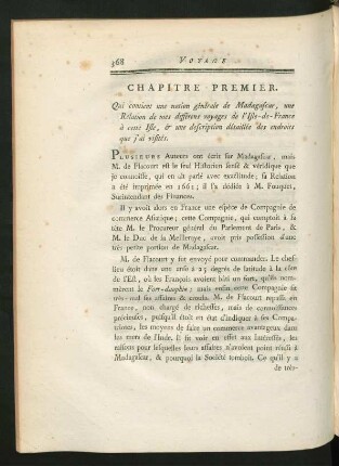 Chapitre premier. Qui contient une notion générale de Madagascar, ..