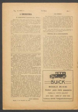 La subconsciencia : (Traducción para "Patria")