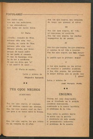 Tus ojos negros : (Canción)
