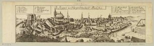 Stadtansicht von Bautzen in Ostsachsen von Süden, mit Legende