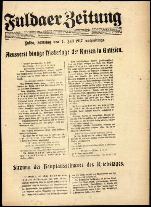 Ausgabe vom Samstag, den 07. Juli 1917.