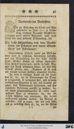 Vorbericht des Verfassers.
